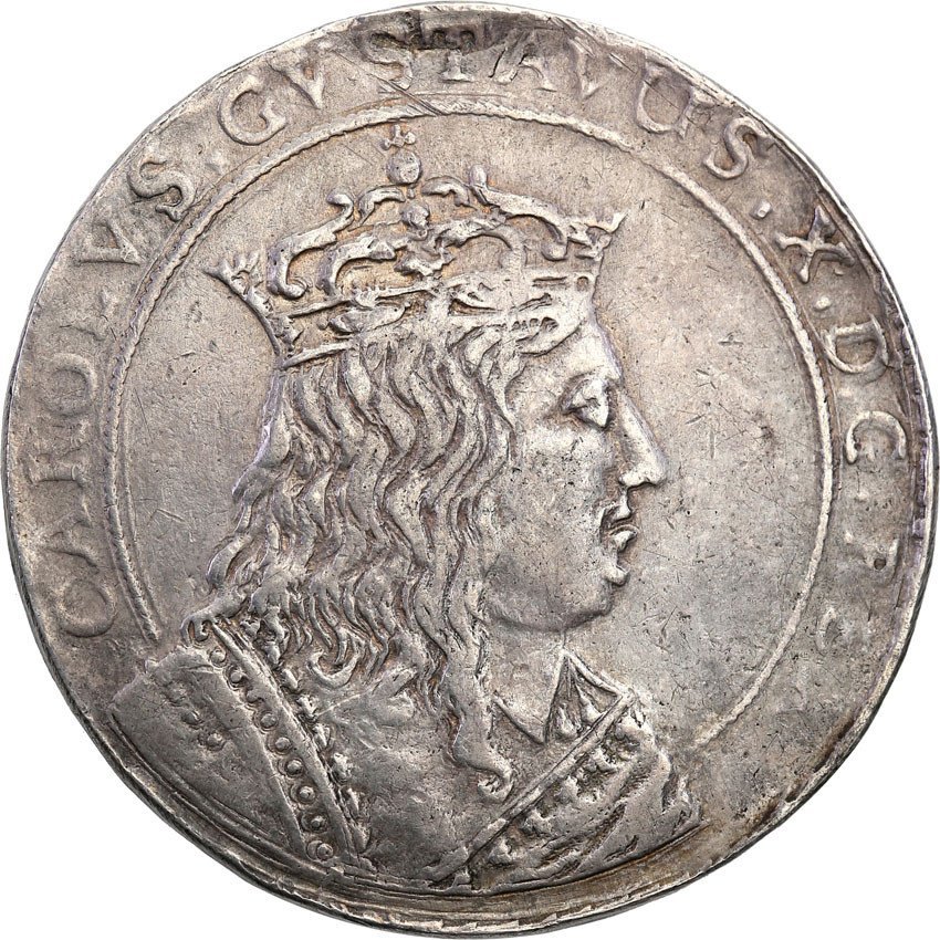 Karol X Gustaw. Talar 1658 Elbląg - okupacja szwedzka - Rzadkość R7 (UNIKAT?)